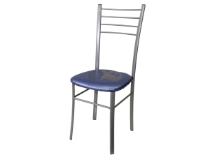Стул Лайт ДХ-5 на серебряном каркасе обивка голубой