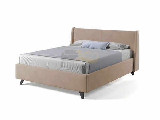 Кровать Лорен с ПМ 1800х2000 мм микровелюр капучино